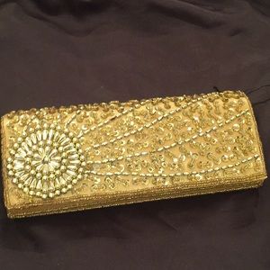 New Gold Beaded Evening Bag